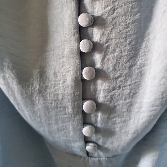 Avec Les Filles Cold Shoulder Button Front Dress in Robin Eggs Blue - Picture 9 of 11